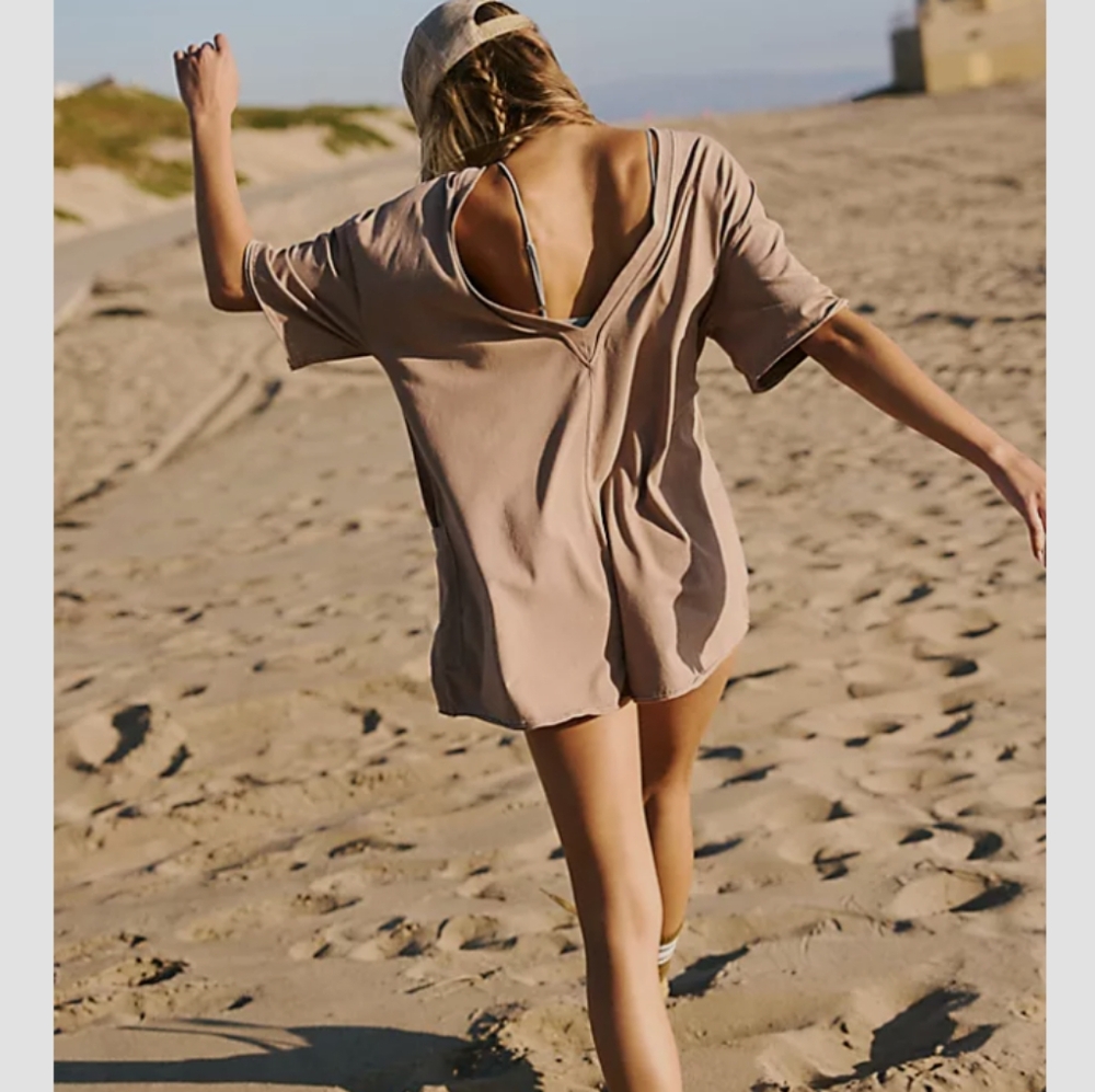 Free People Hot Shot Tee Romper (NWOT)